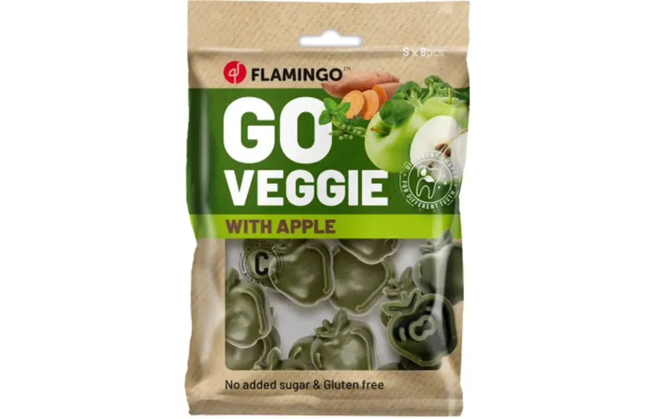 Flamingo Veggie Snacks Appel Vorm - 120 gram Flamingo Veggie Snacks Appel Vorm - 120 gram