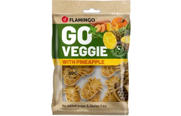 Flamingo Veggie Snacks Ananas Vorm - 120 gram