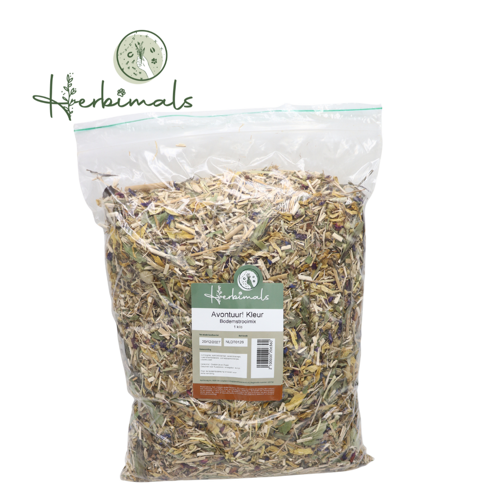 Herbimals Herbimals Avontuur! Kleur Bodemstrooimix - konijnen en knaagdieren - 1 kilo