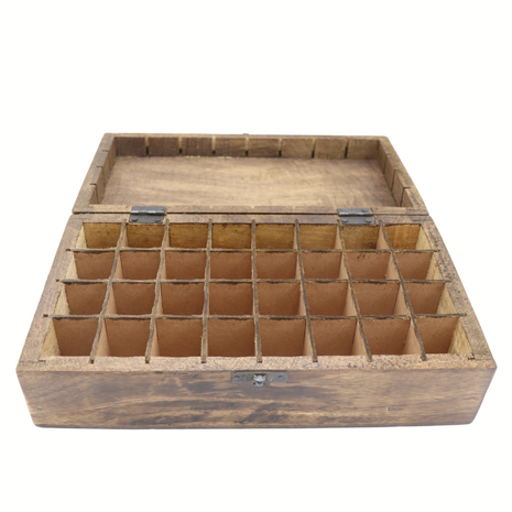 Herbimals Essentiële oliën bewaarkist - mangohout - 32 vakjes