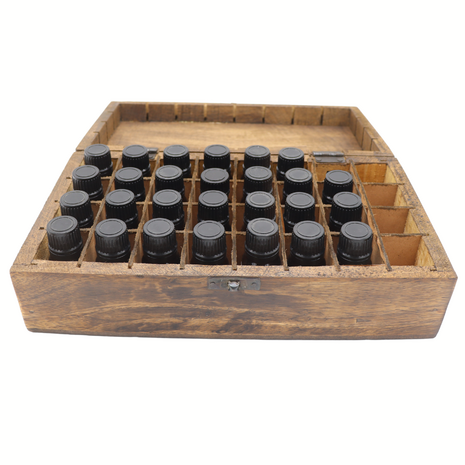Herbimals Essentiële olie testset XL - in houten kist - 27x tester 1,5 ml Herbimals Essentiële olie testset XL - in houten kist - 27x tester 1,5 ml