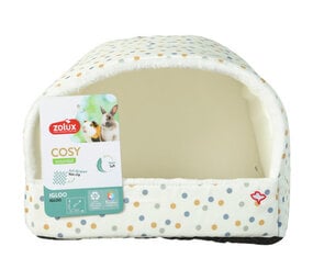 Zolux Zolux Konijnen Iglo - 23 x 28  x 21 cm - Wit met stippen