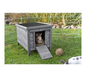 Trixie Houten Schuilhuis voor buiten - Grenenhout - 42x43x51 cm - Grijs