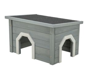 Trixie Natura Houten Schuilhuis - Grenenhout - Grijs met Wit - 50x30x37 cm