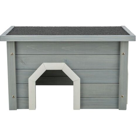 Trixie Natura Houten Schuilhuis - Grenenhout - Grijs met Wit - 50x30x37 cm