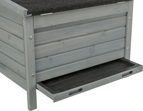 Trixie Houten Schuilhuis voor buiten - Grenenhout - 60x47x50 cm - Grijs