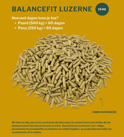 Metazoa Metazoa BalanceFit Luzerne - 15 kilo - voorheen FitRight Luzerne