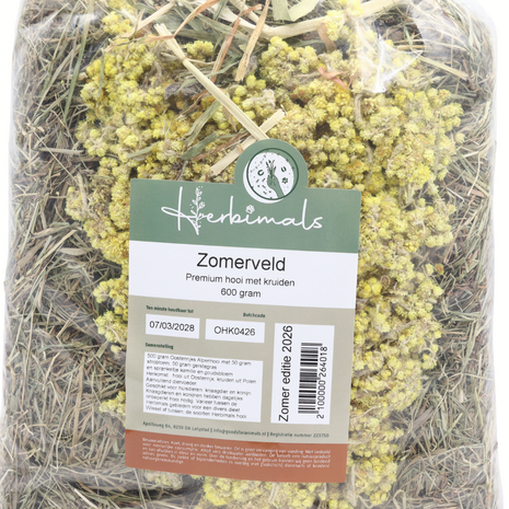 Herbimals Herbimals Zomerveld - 600 gram - Premium hooi met kruiden