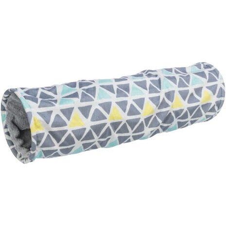 Trixie Trixie Pluche Relax Tunnel Sunny - ø 19x70 cm - Grijs met print