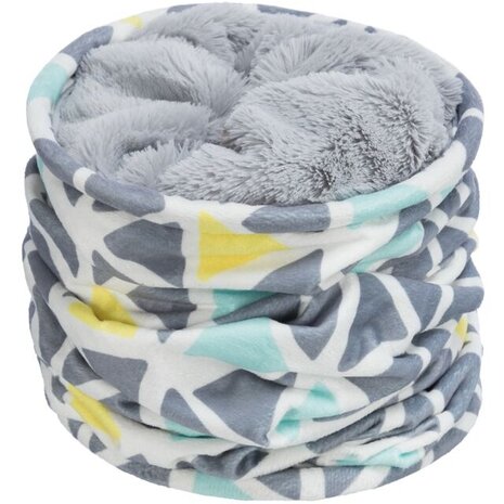 Trixie Trixie Pluche Relax Tunnel Sunny - ø 19x70 cm - Grijs met print