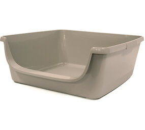 Ferplast Open Toilet met Lage Instap - 23x59.5x59.5 cm - warmgrijs Ferplast Open Toilet met Lage Instap - 23x59.5x59.5 cm - warmgrijs