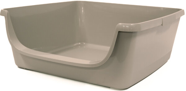 Ferplast Open Toilet met Lage Instap - 23x59.5x59.5 cm - warmgrijs Ferplast Open Toilet met Lage Instap - 23x59.5x59.5 cm - warmgrijs