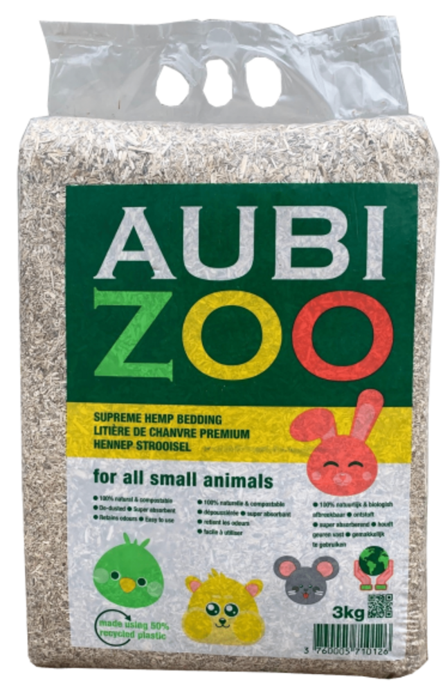 Aubizoo Aubizoo Hennepvezelstrooisel - 3 kilo Aubizoo Aubizoo Hennepvezelstrooisel - 3 kilo