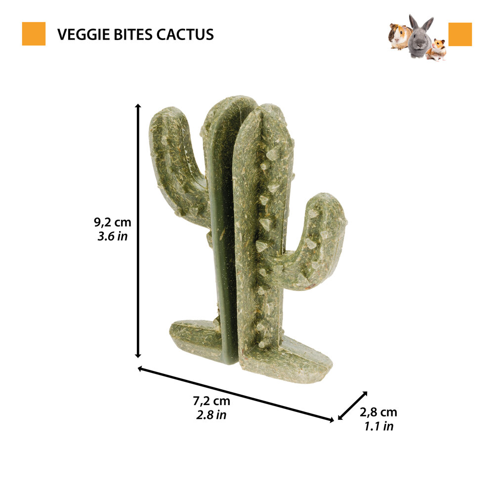 Ferplast Eetbare Cactus - 7,2 x 2,8 x 9,2 cm - Veggie Bites Cactus - 2 stuks Ferplast Eetbare Cactus - 7,2 x 2,8 x 9,2 cm - Veggie Bites Cactus - 2 stuks
