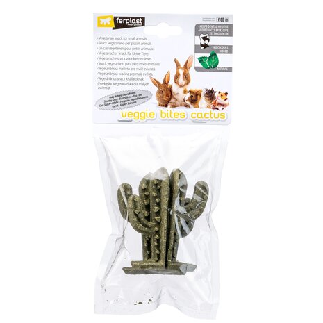 Ferplast Eetbare Cactus - 7,2 x 2,8 x 9,2 cm - Veggie Bites Cactus - 2 stuks Ferplast Eetbare Cactus - 7,2 x 2,8 x 9,2 cm - Veggie Bites Cactus - 2 stuks