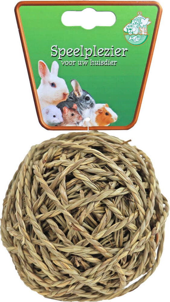 Gebr. de Boon Boon Zeegras Bal met Bel - Natural Sea grass Fun Ball - 14 cm - voor konijnen en knaagdieren Gebr. de Boon Boon Zeegras Bal met Bel - Natural Sea grass Fun Ball - 14 cm - voor konijnen en knaagdieren