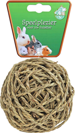 Gebr. de Boon Boon Zeegras Bal met Bel - Natural Sea grass Fun Ball - 14 cm - voor konijnen en knaagdieren Gebr. de Boon Boon Zeegras Bal met Bel - Natural Sea grass Fun Ball - 14 cm - voor konijnen en knaagdieren