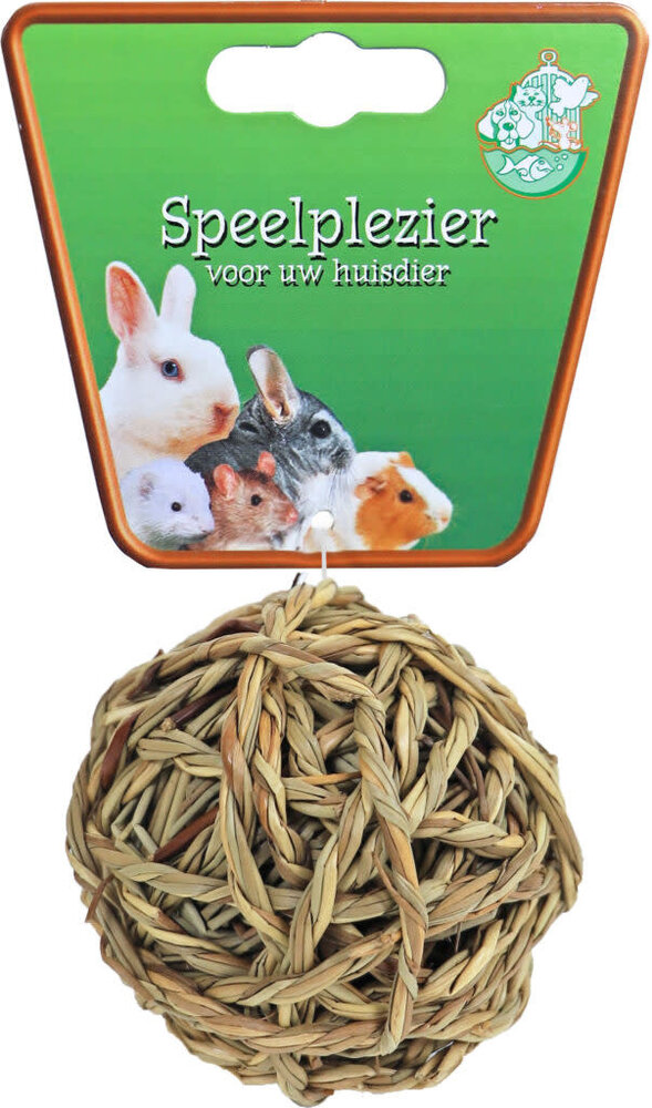 Gebr. de Boon Boon Zeegras Bal met Bel - Natural Sea grass Fun Ball - 8 cm - voor konijnen en knaagdieren Gebr. de Boon Boon Zeegras Bal met Bel - Natural Sea grass Fun Ball - 8 cm - voor konijnen en knaagdieren