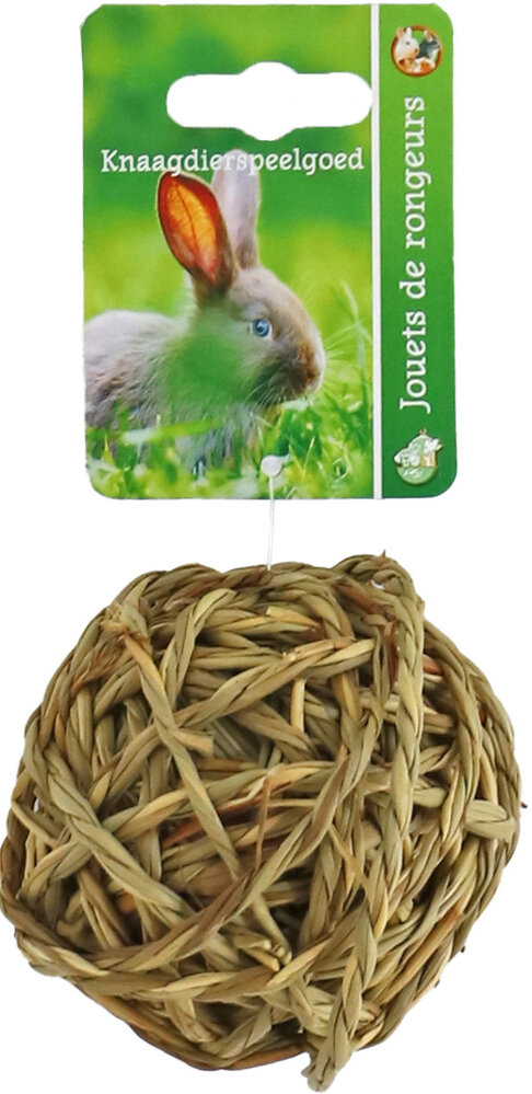 Gebr. de Boon Boon Zeegras Bal met Bel - Natural Sea grass Fun Ball - 8 cm - voor konijnen en knaagdieren Gebr. de Boon Boon Zeegras Bal met Bel - Natural Sea grass Fun Ball - 8 cm - voor konijnen en knaagdieren