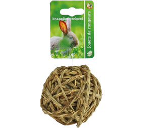 Gebr. de Boon Boon Zeegras Bal met Bel - Natural Sea grass Fun Ball - 8 cm - voor konijnen en knaagdieren Gebr. de Boon Boon Zeegras Bal met Bel - Natural Sea grass Fun Ball - 8 cm - voor konijnen en knaagdieren