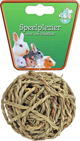 Gebr. de Boon Boon Zeegras Bal met Bel - Natural Sea grass Fun Ball - 10 cm - voor konijnen en knaagdieren Gebr. de Boon Boon Zeegras Bal met Bel - Natural Sea grass Fun Ball - 10 cm - voor konijnen en knaagdieren