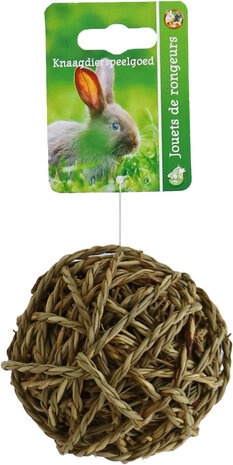 Gebr. de Boon Boon Zeegras Bal met Bel - Natural Sea grass Fun Ball - 10 cm - voor konijnen en knaagdieren Gebr. de Boon Boon Zeegras Bal met Bel - Natural Sea grass Fun Ball - 10 cm - voor konijnen en knaagdieren