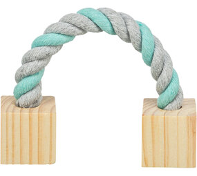 Trixie Trixie Speeltouw met Hout - 20 cm