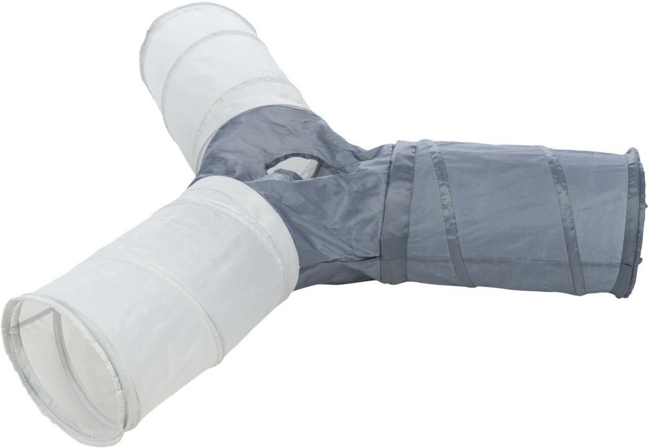 Trixie Trixie Speeltunnel Nylon met 4 Ingangen - 3x22x50 cm - Grijs Trixie Trixie Speeltunnel Nylon met 4 Ingangen - 3x22x50 cm - Grijs