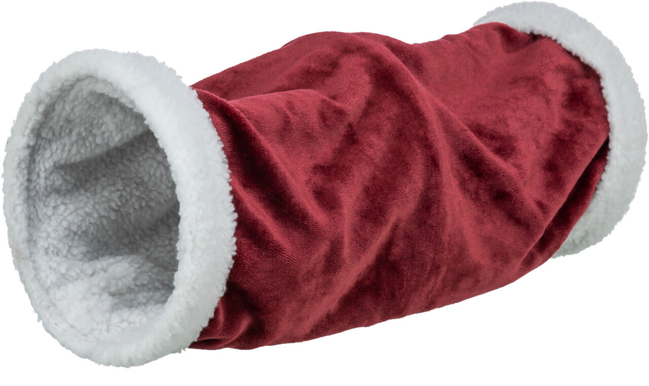 Trixie Trixie Pluche Speeltunnel met Schapenvacht look - ø 20 × 50 cm - Rood-Wit Trixie Trixie Pluche Speeltunnel met Schapenvacht look - ø 20 × 50 cm - Rood-Wit