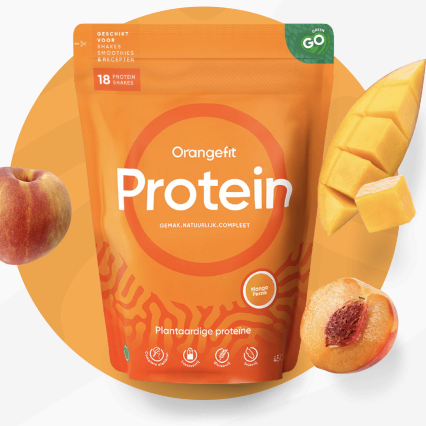 Orange Fit Orange fit fit green protein powder mango peach 450g