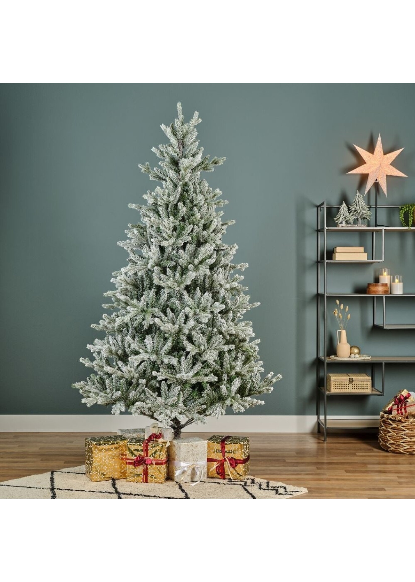 Kunstkerstboom Allison pine H 180cm Ø112cm sneeuw