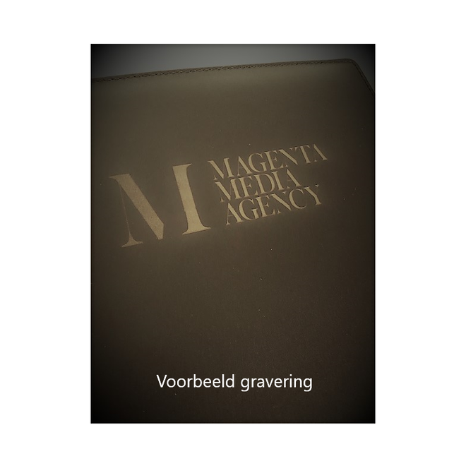 Lederen A4 schrijfmap met apart Tablet vak