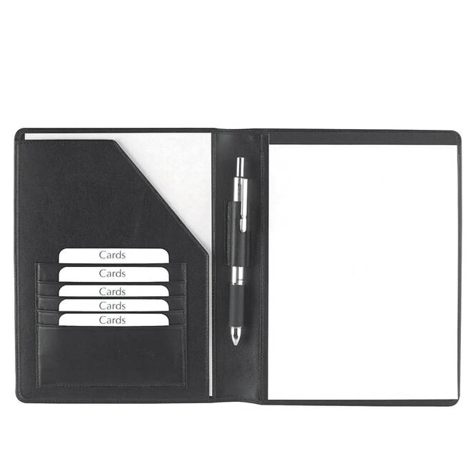Leren schrijfmap A5 met gratis schrijfblok