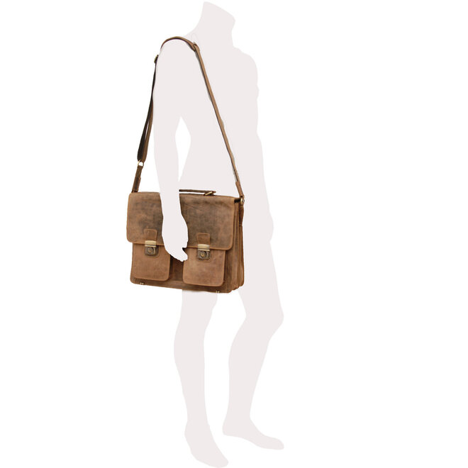 Leren laptoptas 15,4 inch