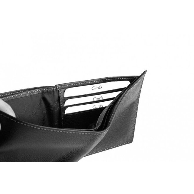 Leren portemonnee met geheimvak voor briefgeld en creditcards
