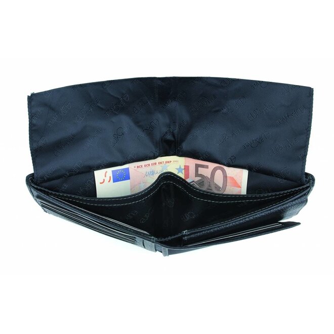 Leren portemonnee met geheimvak voor briefgeld en creditcards