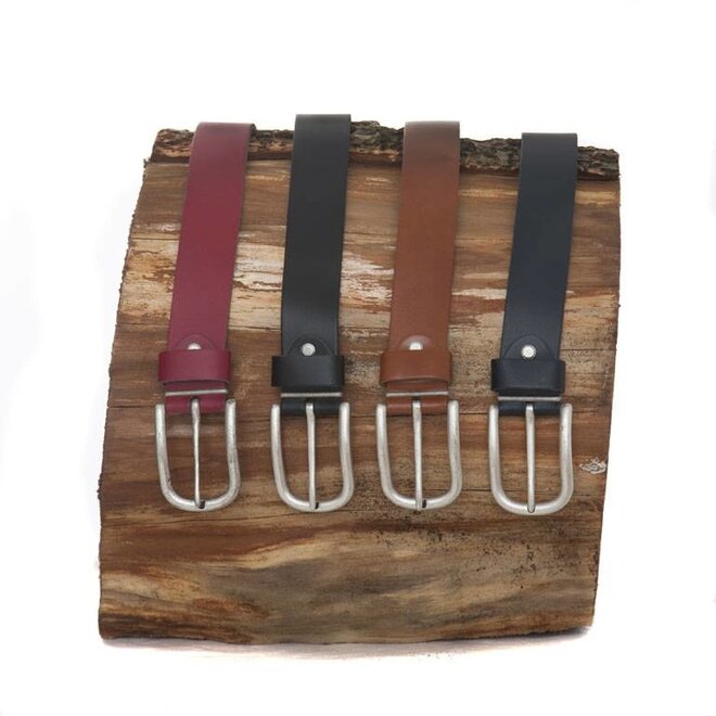 Leren riem 3.5 cm met nikkelvrije ges