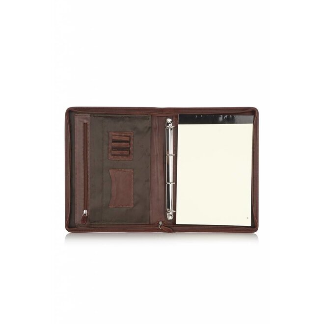 Lederen schrijfmap A4 Verona met rits - C&B