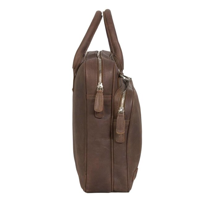 Laptoptas plantaardig gelooid leer 2-vaks 15" Bell