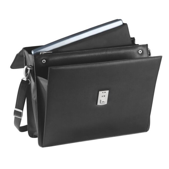 Leren aktetas met uitneembaar laptopvak
