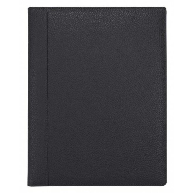 Leren schrijfmap met ringband en ritssluiting