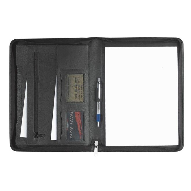 Leren schrijfmap A4 met ritssluiting