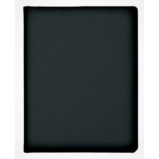 Leren schrijfmap met ritssluiting en schrijfblok