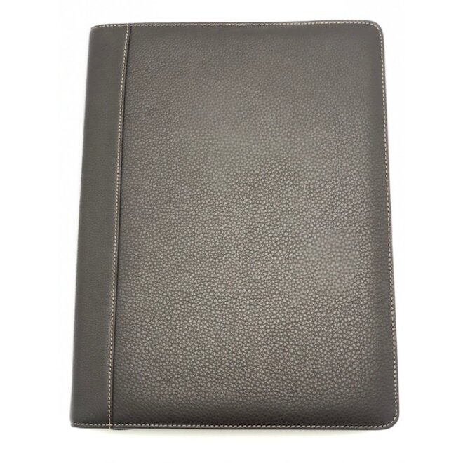 Leren schrijfmap A4 met ritssluiting en schrijfblok