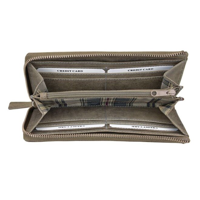 Leren damesportefeuille met ritssluiting