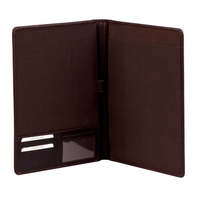 Lederen schrijfmap A4 - kleur Donkerbruin