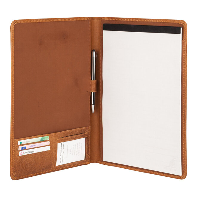 Lederen schrijfmap A4 - kleur Cognac