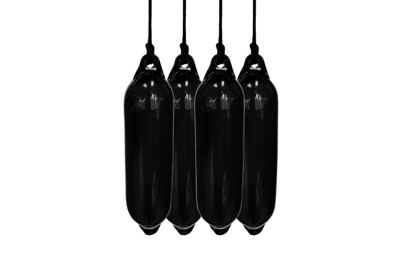 Seilflechter Seilflechter | Stootwil / Fender Set (4 stuks) | Zwart | 58(H) x 15(D) cm | Met Birotex Lijn