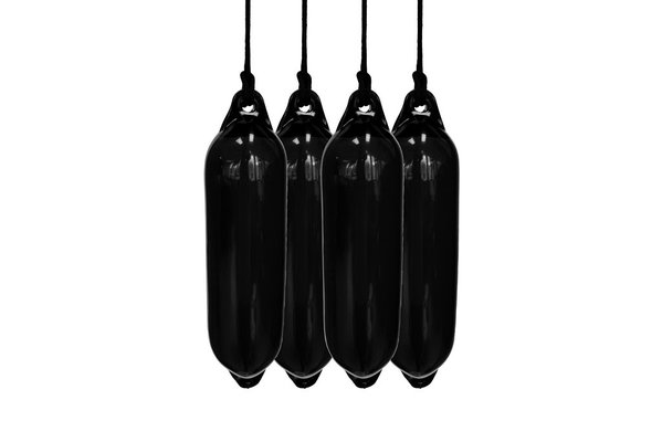 Seilflechter Seilflechter | Stootwil / Fender Set (4 stuks) | Zwart | 58(H) x 15(D) cm | Met Birotex Lijn