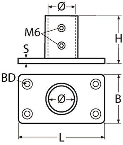 Marinetech Marinetech | Railing Voet | RVS | 90 graden | Rechthoekig Marinetech Marinetech | Railing Voet | RVS | 90 graden | Rechthoekig